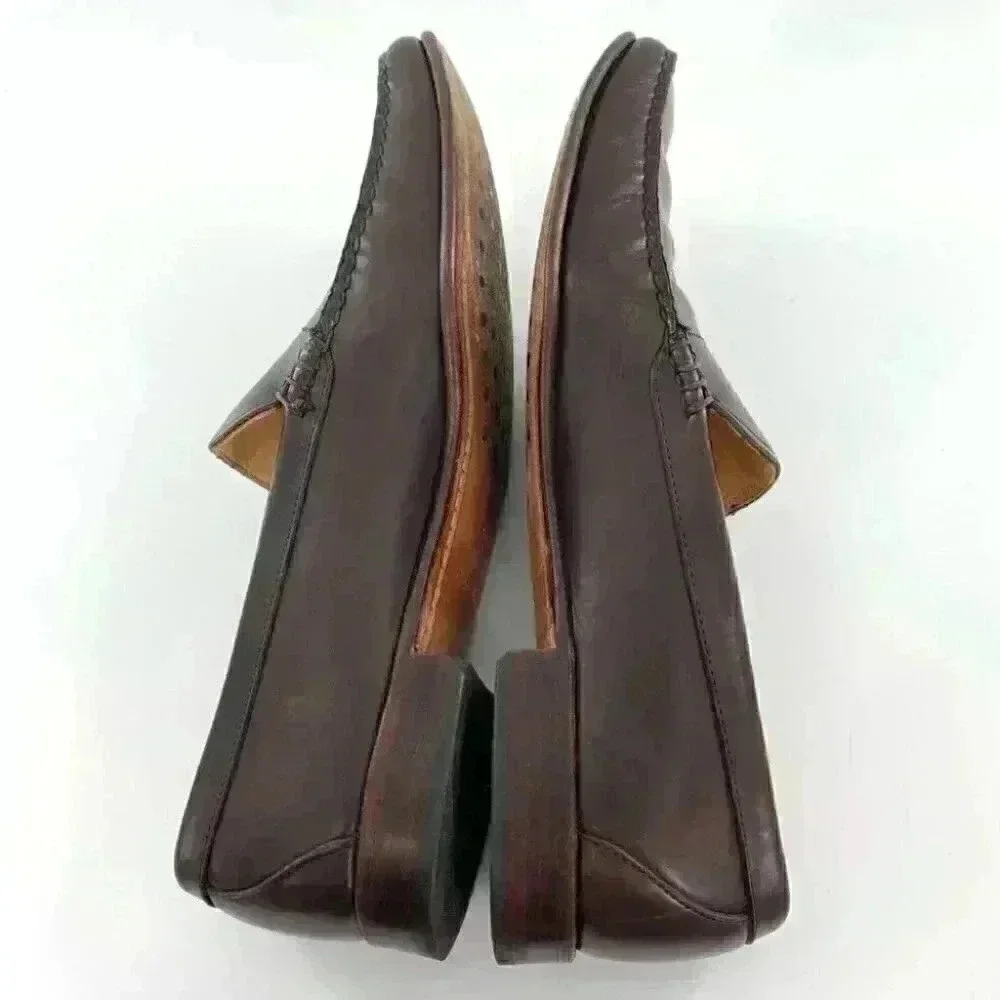 Allen Edmonds Campbell mens loafers size 9.5 D brown leather slip on